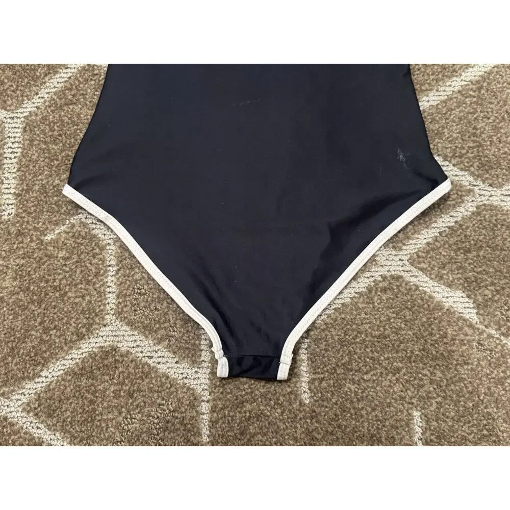 Balmain Paris Black & White Logo One-Piece Swimsuit Italy Ref T500-B433U Size S